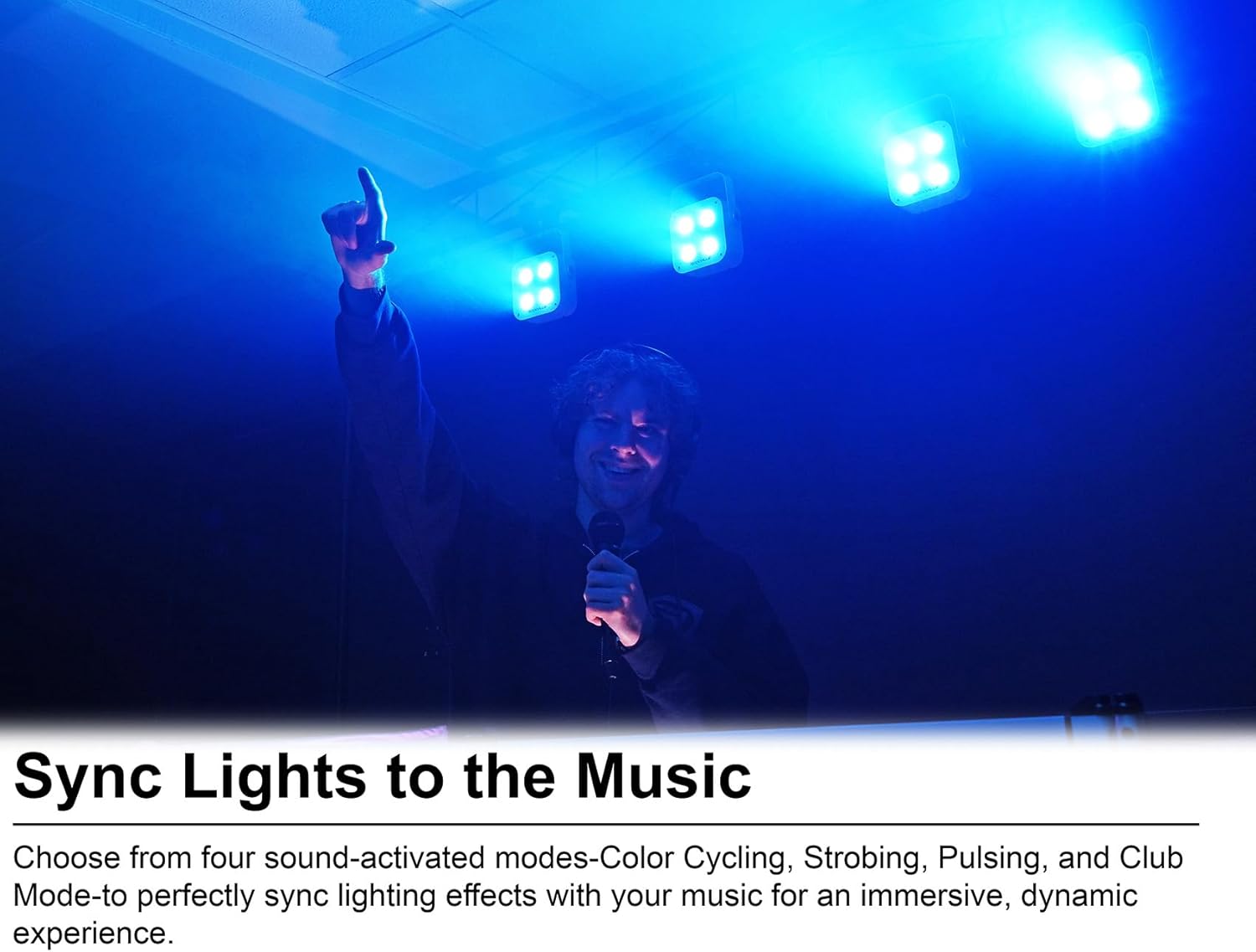 Rockville MINI RF4 V2 White LED Wash Up Light RGBWA+UV, Compact, App, Remote Control, LCD, Wireless DMX, Rechargeable, Perfect for DJ/Party Lighting