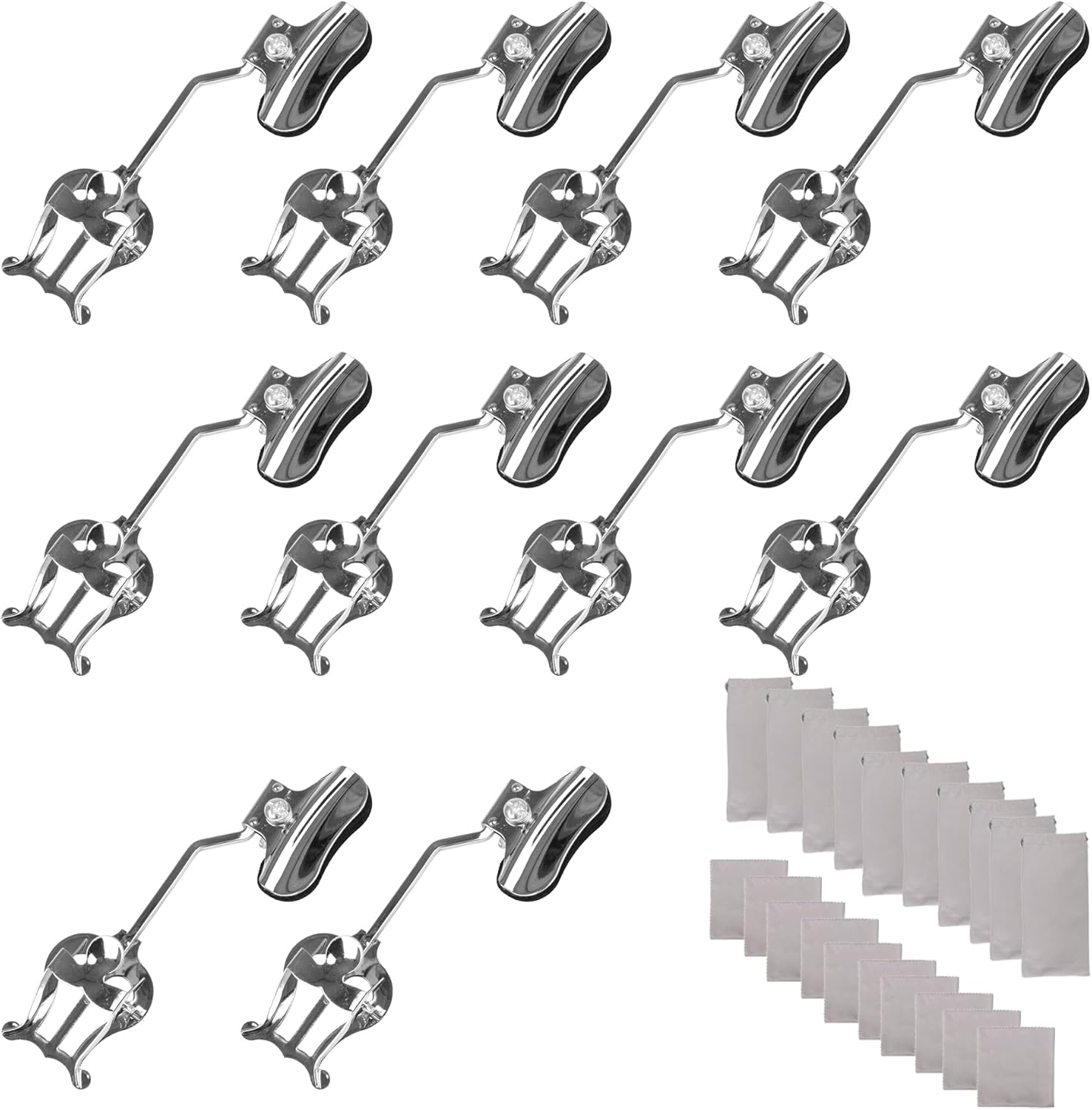 10PCS Trombone Lyre Clip on, Metal Sheet Music Clip Clamp- On Holder, Sheet Trombone Music Score Clamp, Generic Marching Lyre, Wind Instrument Sheet Music Stand