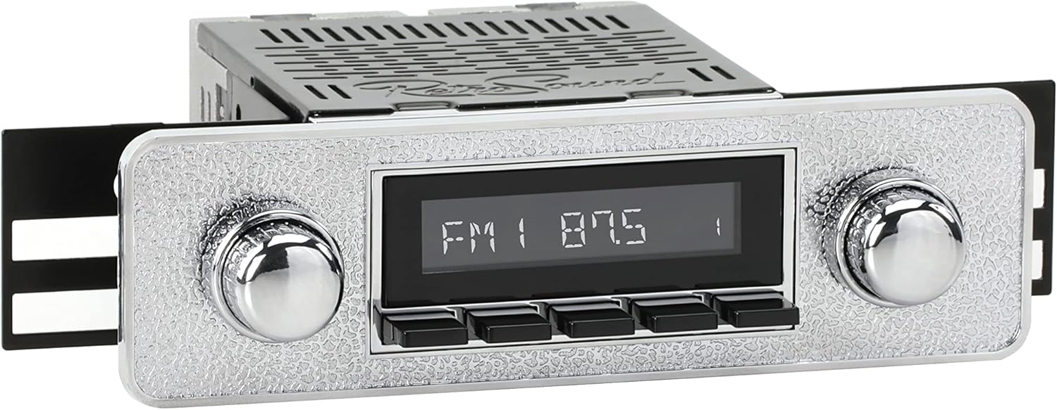 Retro Manufacturing Long Beach Radio with Chrome Face, Black Pushbuttons, Bezel & Knobs Kit LCB-M4-302-06-76