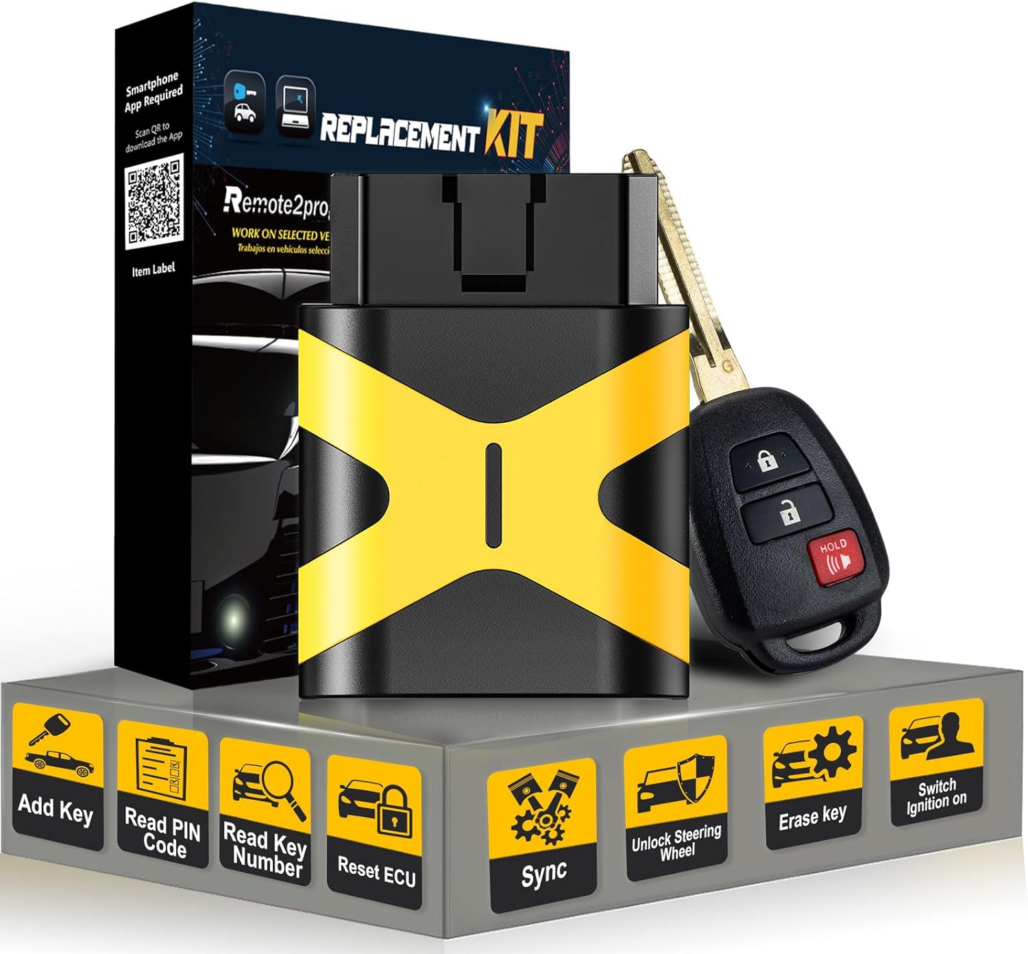 Key Fob Self Programmable Keyless Entry G chip Car Key Replacement for 2012-2016 Prius C, 2014-2017 Toyota Rav4 HYQ12BDM (14-17 Rav4/G Chip Remote)