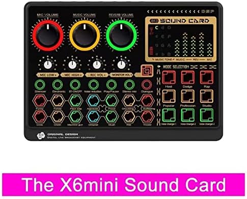 Multifunctional External Sound Card Audio Mixer Card 14 Effects for Music Recording Live Streaming
