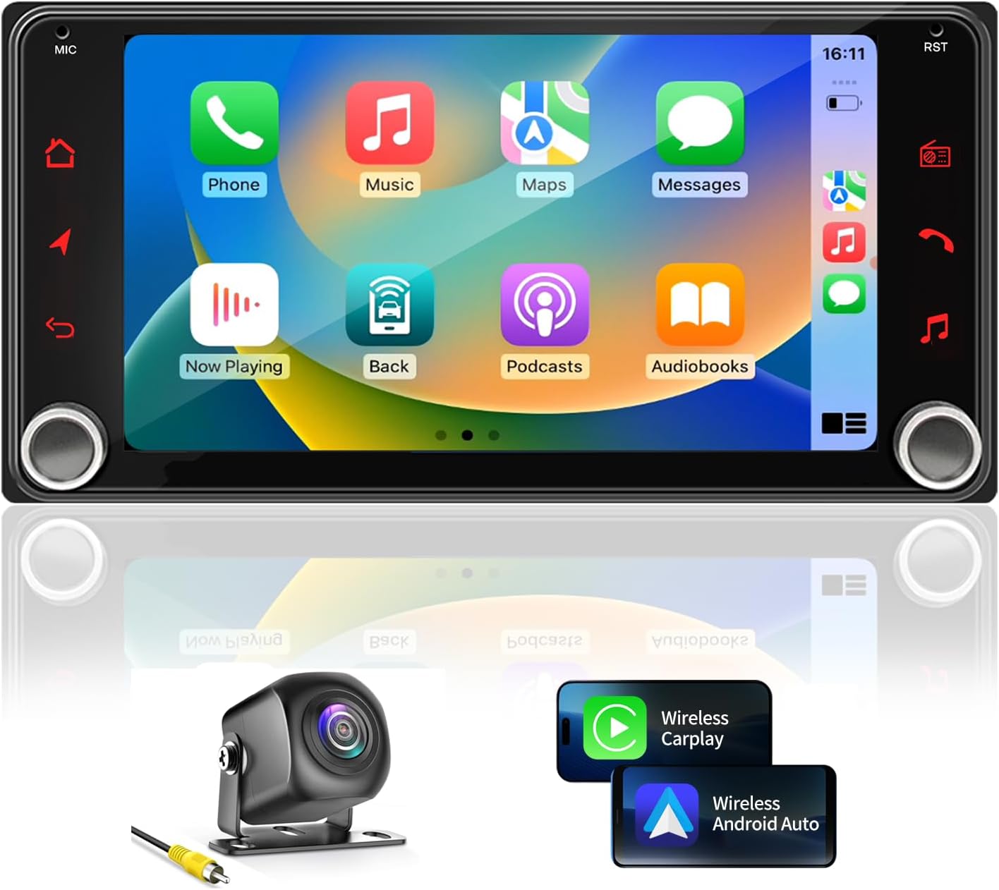 Car Radio for Toyota 4Runner 2003-2009,for Tundra 2000-2006,for Sequoia 2001-2007 Stereo Upgrade Touch Screen Wireless Carplay Android Auto Head Unit Bluetooth GPS FM/RDS Backup Camera