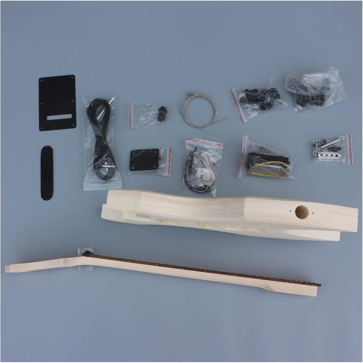 DIY Electric Guitar Kit Basswood Body Mahogany Neck 24 Frets Rosewood Fretboard with Electric Guitar Hardwares