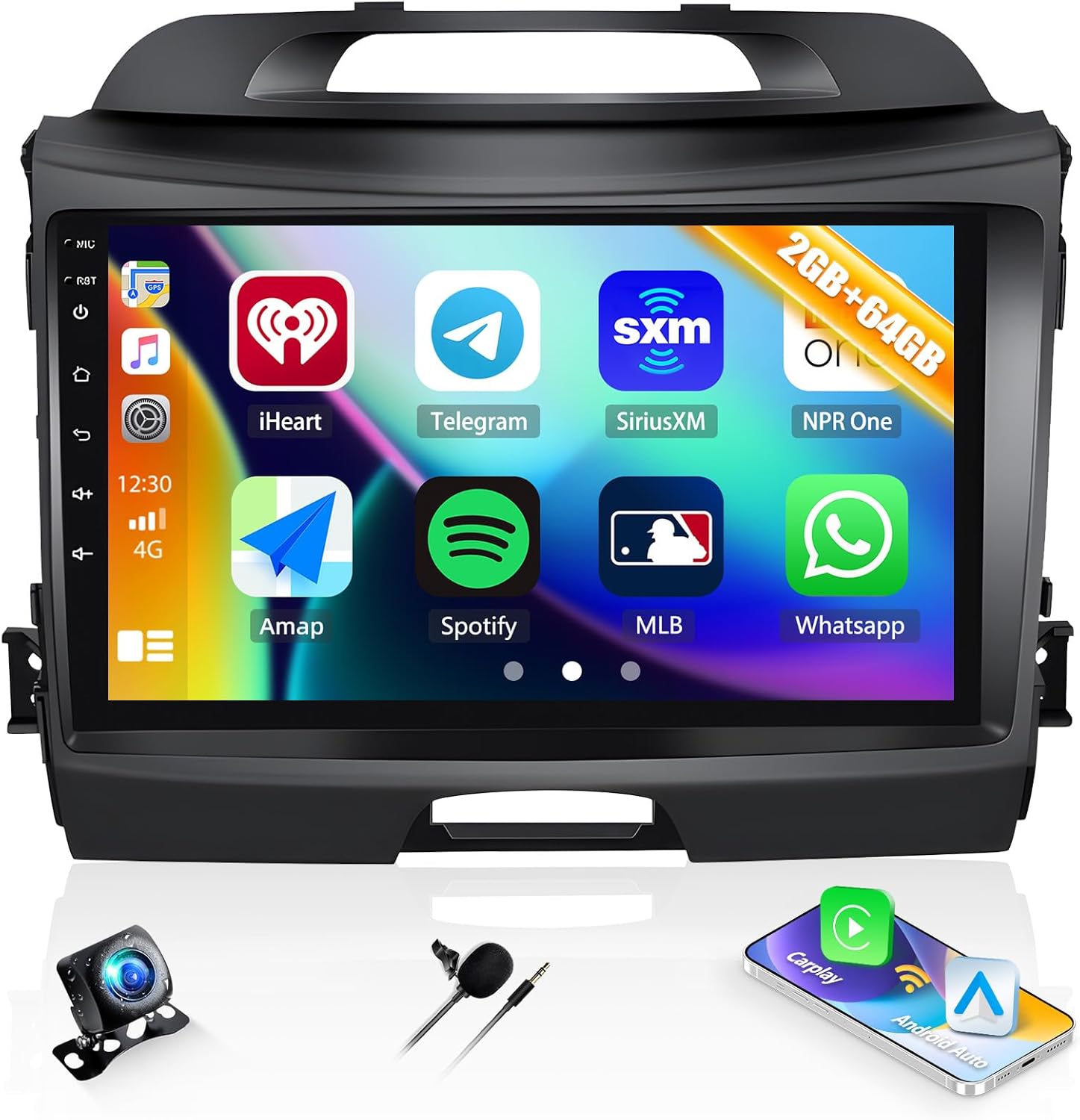 2G+64G Android 13 Car Stereo Radio with Wireless CarPlay Android Auto for Kia Sportage 2011-2016 9