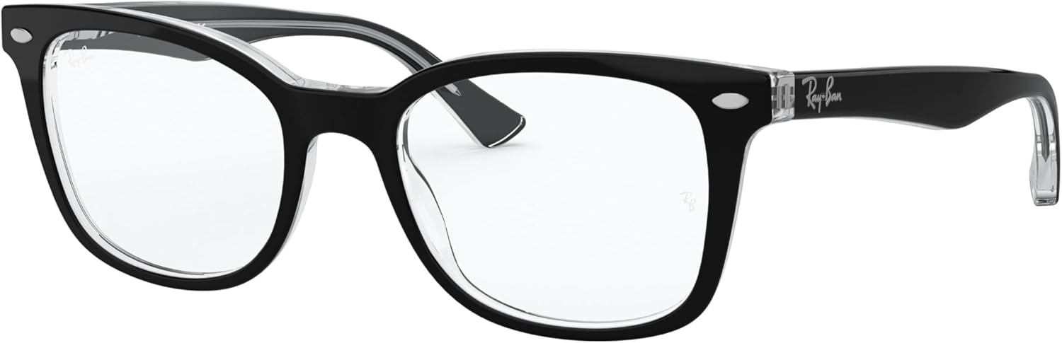 Ray-Ban 5285 Eyeglasses Bundle: 5285 5285 2034 Black On Transparent 53mm and Eyewear Cleaning Kit