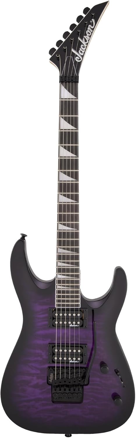 Jackson JS Series Dinky Arch Top JS32Q DKA 6-String Electric Guitar (Purple Burst) Bundle with Jackson Heavy Duty and Secure Multi-Fit Molded Case for Dinky and Soloist Guitars (Black) (2 Items)