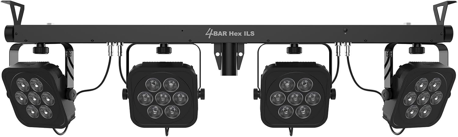 Audiosavings Bundle:(1) Chauvet DJ 4BAR HEX ILS RGBAW+UV LED Wash Lighting System w/Stand+Footswitch+Bag