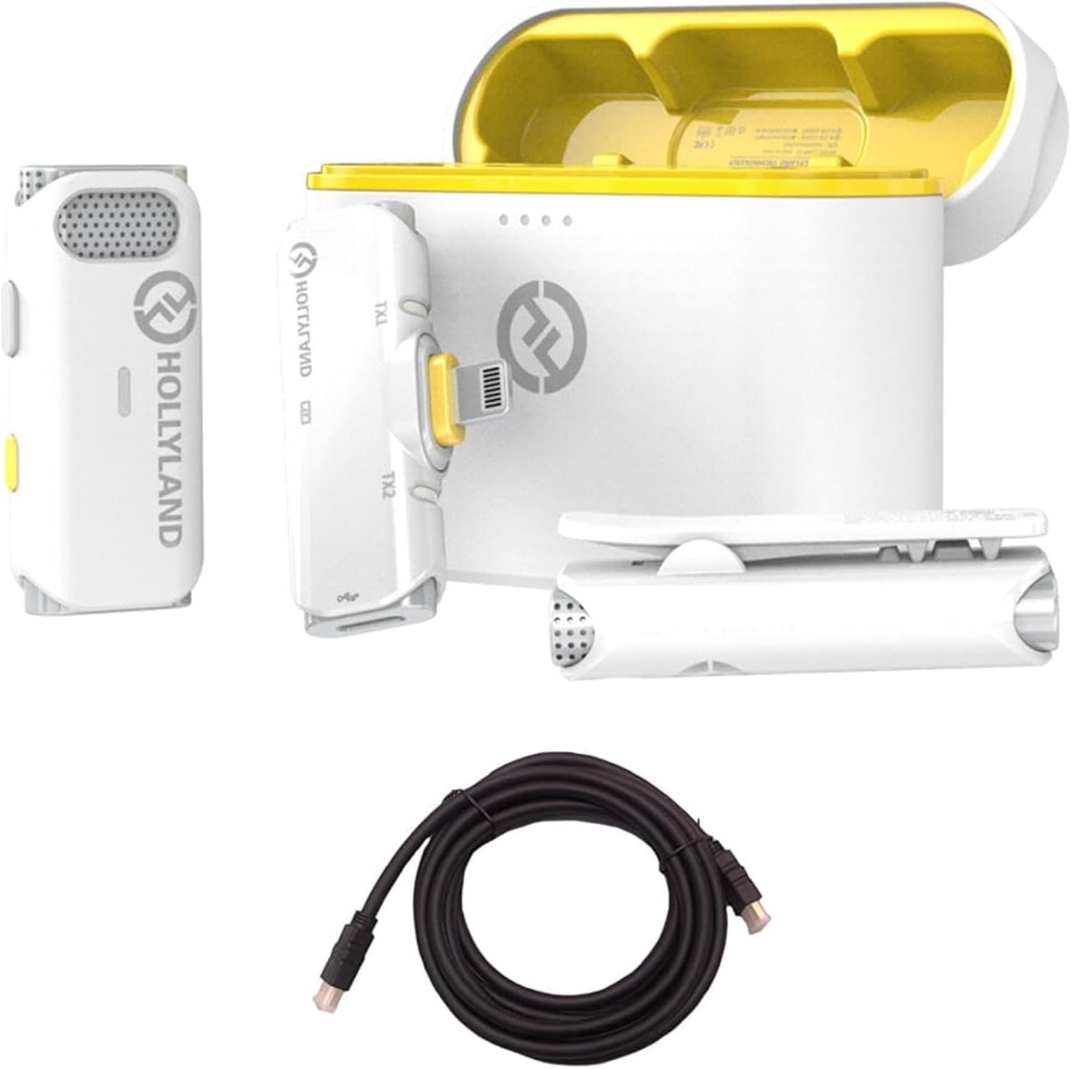 Hollyland HL-Lark C1 Duo-iOS-W with HS-101 24K Golded Plated HDMI Cable