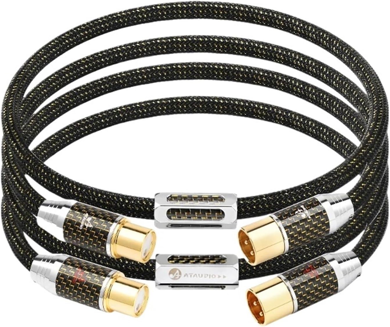 XLR Balance Cable for Amplifier Speaker OCC Gold-Plated Core 2XLR Male to 2XLR Female Plug Audio Cable(5m)