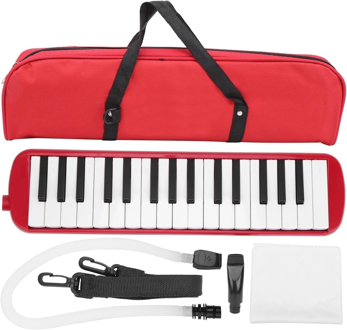 Melodica 32 Key Melodica Wind Musical Instrument Suitable for Beginner Practice Bag(Black)