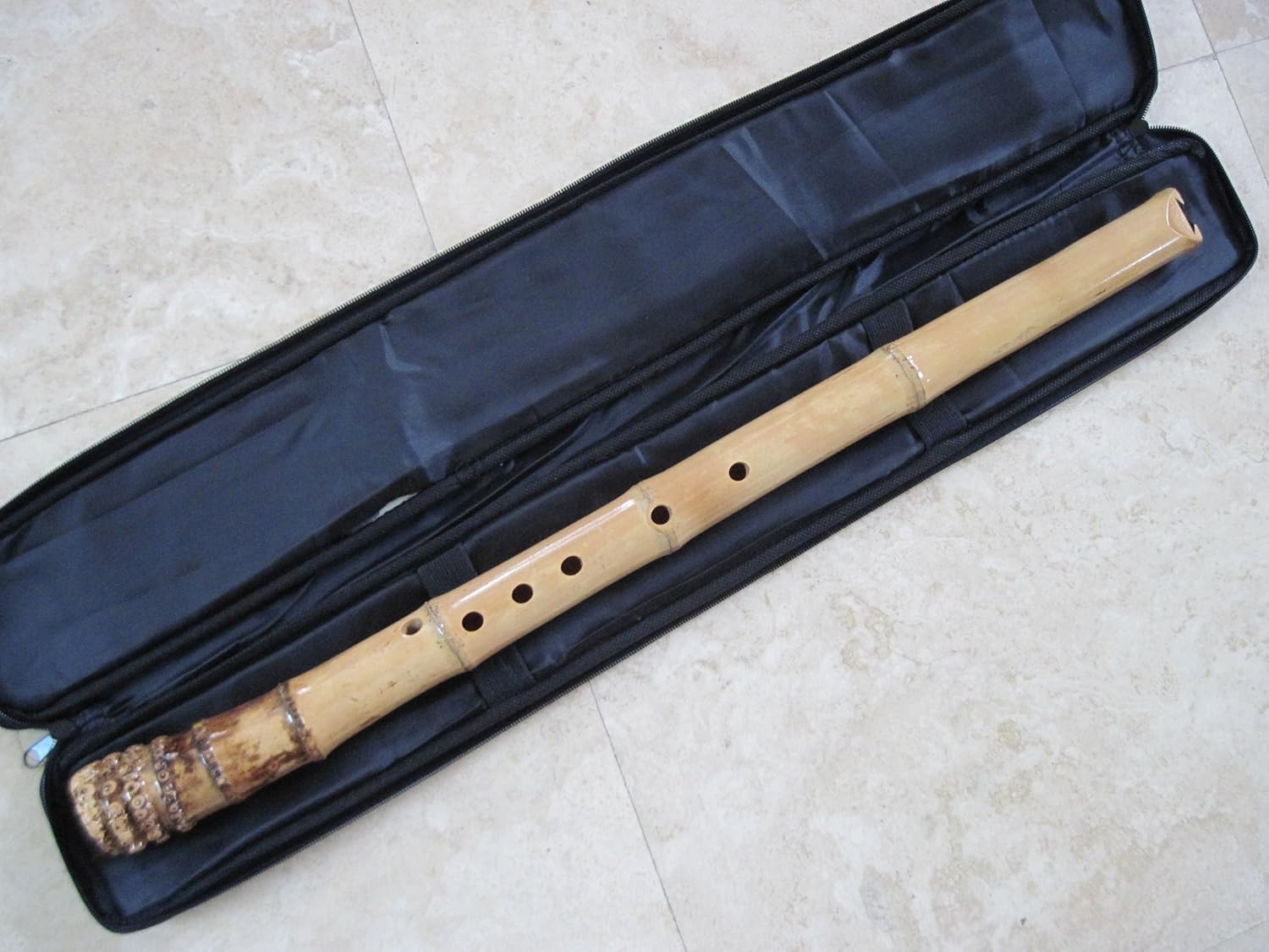 7 Holes Shakuhachi DongXiao Kinko Utaguji G Key with Root End Bamboo Flute Zen Instrument