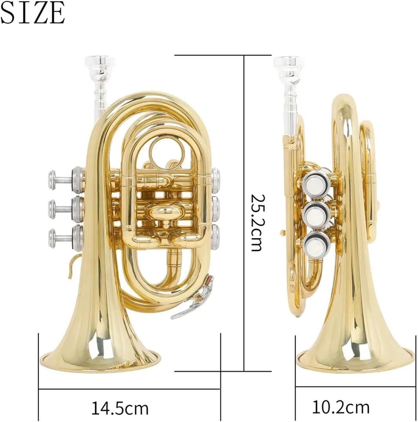 Mini Trumpet Bb Brass Cornet Musical Instrument