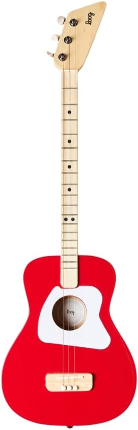 Loog Pro Acoustic kids Guitar 3-strings Ages 6+ Learning App and Lessons Included Red