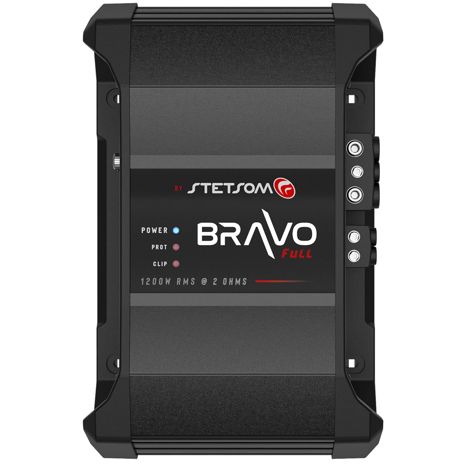 Stetsom Bravo Full 1200 2 Ohms Mono Car Amplifier, 1200.1 1.2K Watts RMS, 2Ω Stable Car Audio, HD Sound Quality, Crossover & Bass Boost, Car Stereo Speaker Subwoofer MD, Smart Coolers