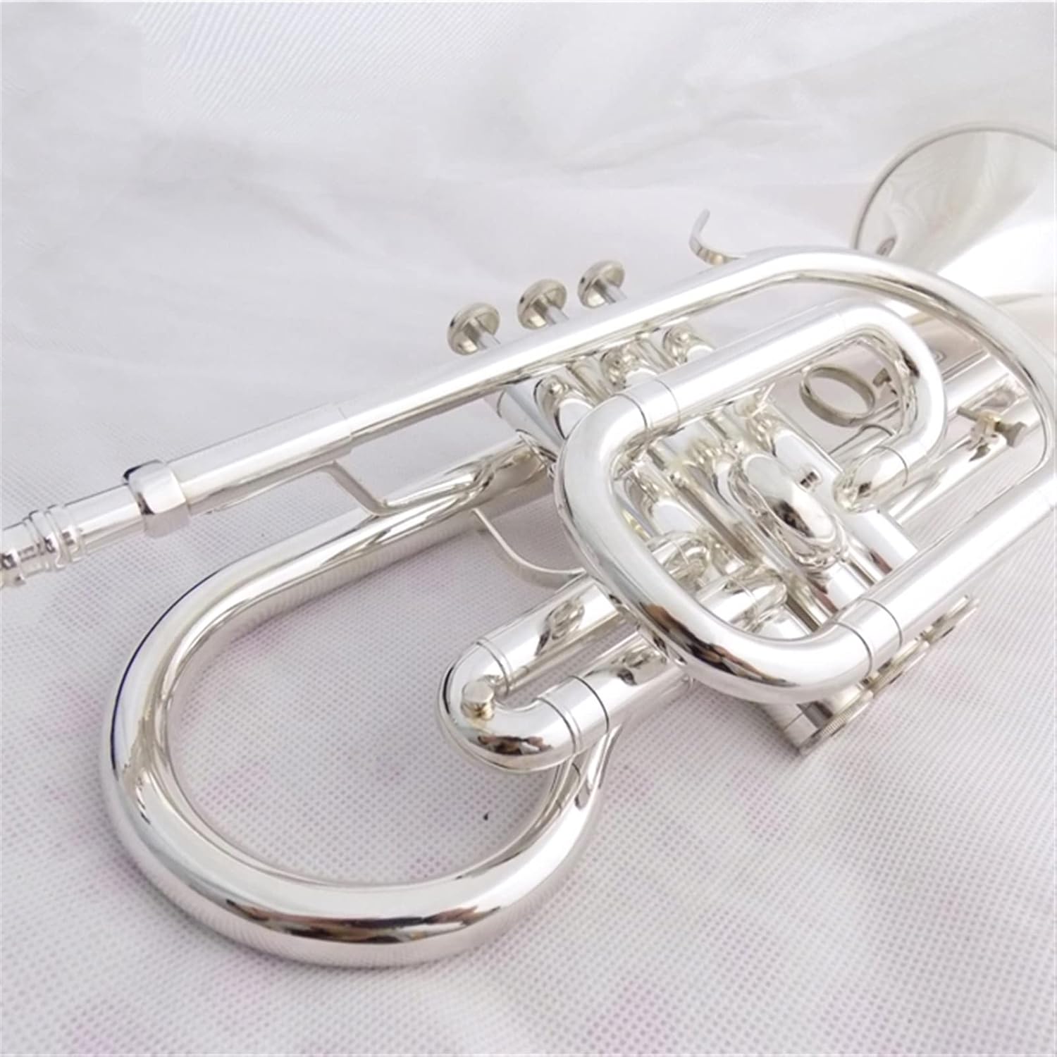 TSTS Bb Brass Cornet Trumpet Instrument Silver Plated with Case and Mouthpiece Musical Instruments Professional Trumpet