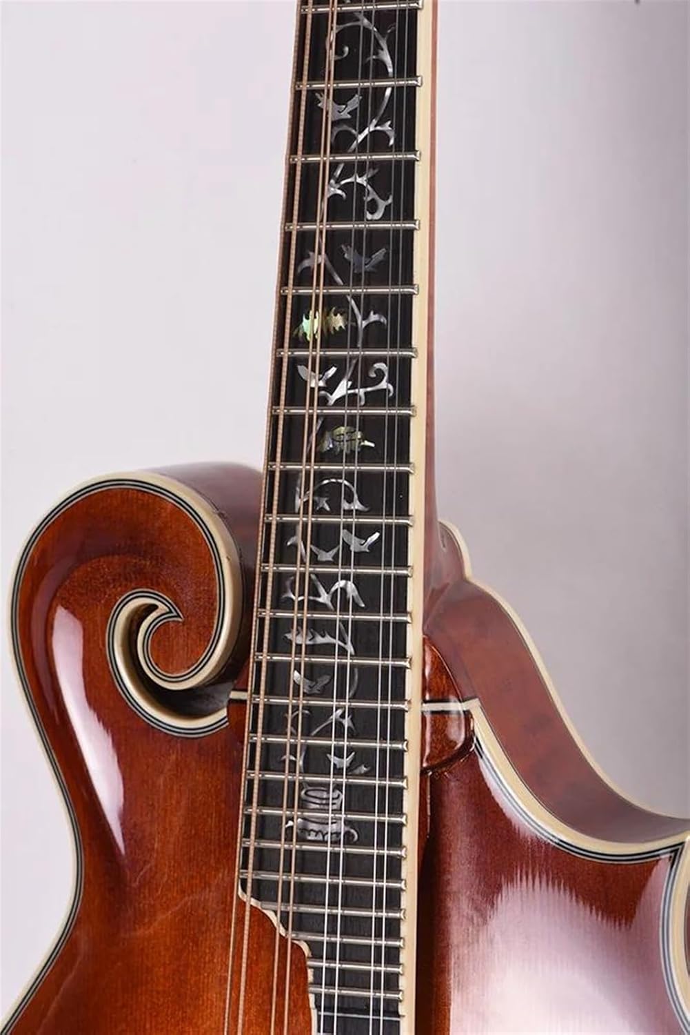 Adult Mandolin Musical Instrument Handmade F Style Mandolin Solid Spruce Top Solid Flame Maple Side
