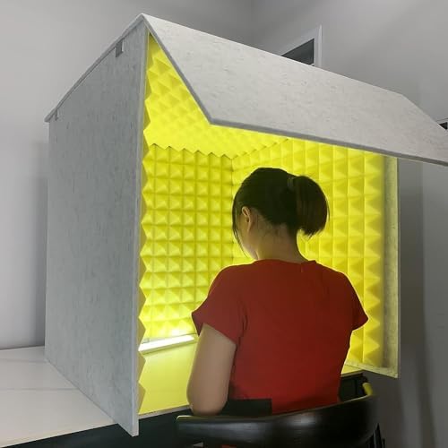 Soundproof Desktop Vocal Booth for Studio Desk, Portable Vocal Booth, Isolation Booth, Sound Booth for Recording, Microphone Absorbing Shield(Color:Green)