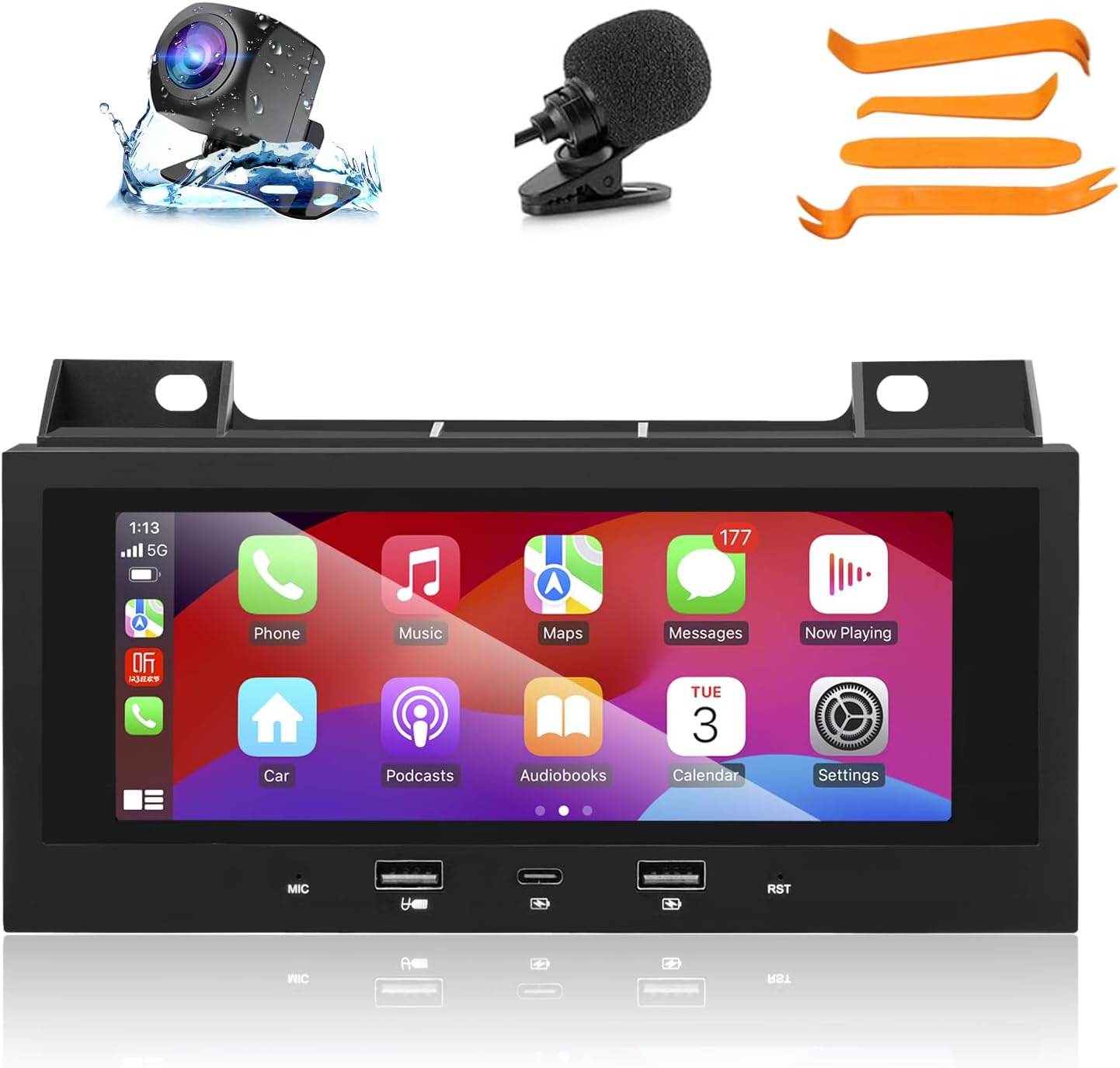 Car Radio [2G+64G] for Chevy Blazer Pickup S10/GMC Jimmy S15 Sonoma/Isuzu Hombre/Bravada (1994-1997) with Wireless Android Auto/CarPlay, Car Stereo with FM/AHD Camera/Mic/GPS/USB Port/App Store