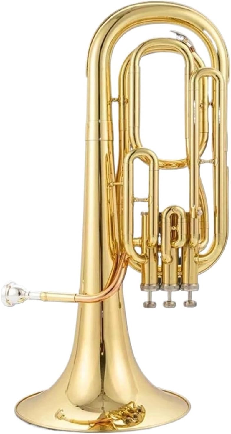 Beginner euphonium Japan Original Brass Gold-plated Euphonium B-flat Tone 3/4 Key Performance Solo Instrument Trumpet Horn(3)