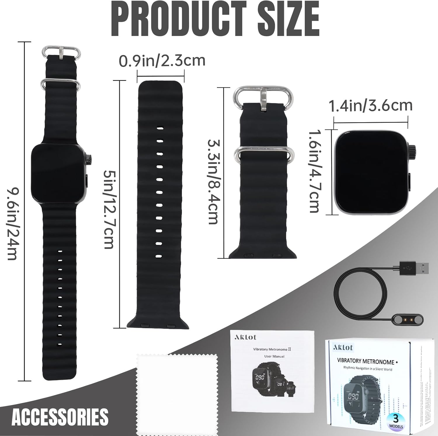 AKLOT Stryde Electric Guitar with Aklot Vibrating Metronome Watch Ⅱ