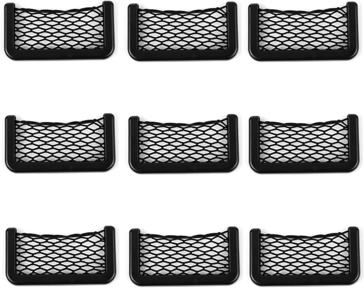 100X Auto Car Interior Body Edge Elastic Net Storage Mesh Phone Holder Car Accessories Universal 15X8cm
