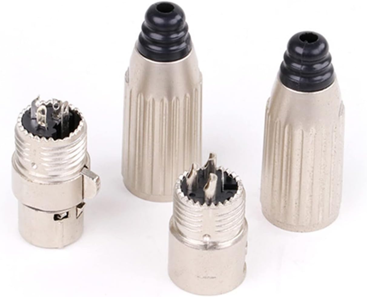 Silver Cable Soldering Straight Adapter X L R 3 Pin Male Female Plug XLR Audio Microphone Connector Adapter 10Pcs (Color : 10xD1033F)