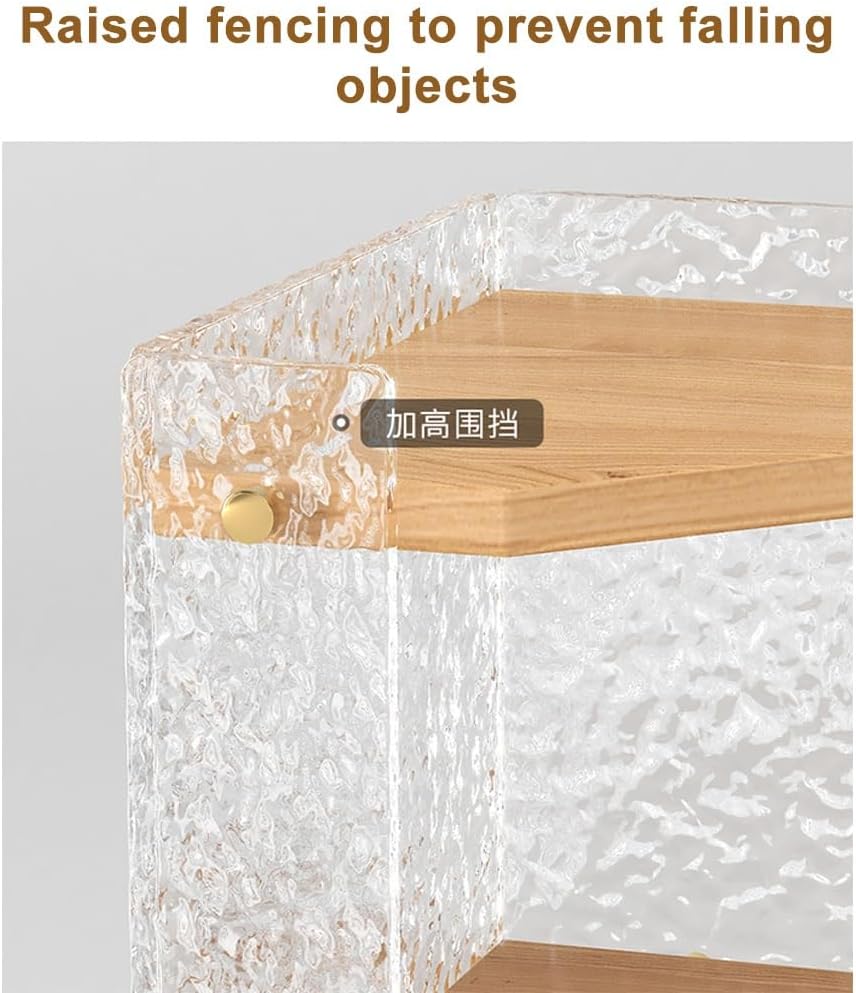 Wall Corner Bookshelf Multi Unit Organizer,Transparent Display Shelf Corner Shelves Freestanding Bookcase for Bedroom Modern Accent Cabinet Sundry Storage Shelves ()