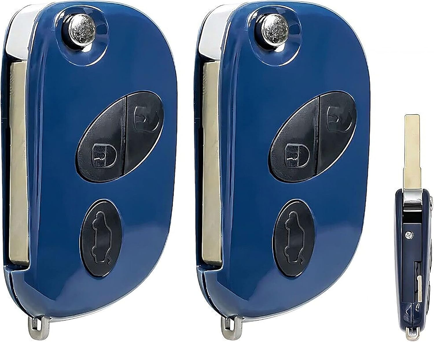 2X New Quality Replacement Flip Key Fob Remote Compatible with & Fit for Maserati Vehicles - MPN RX2TRF937-01