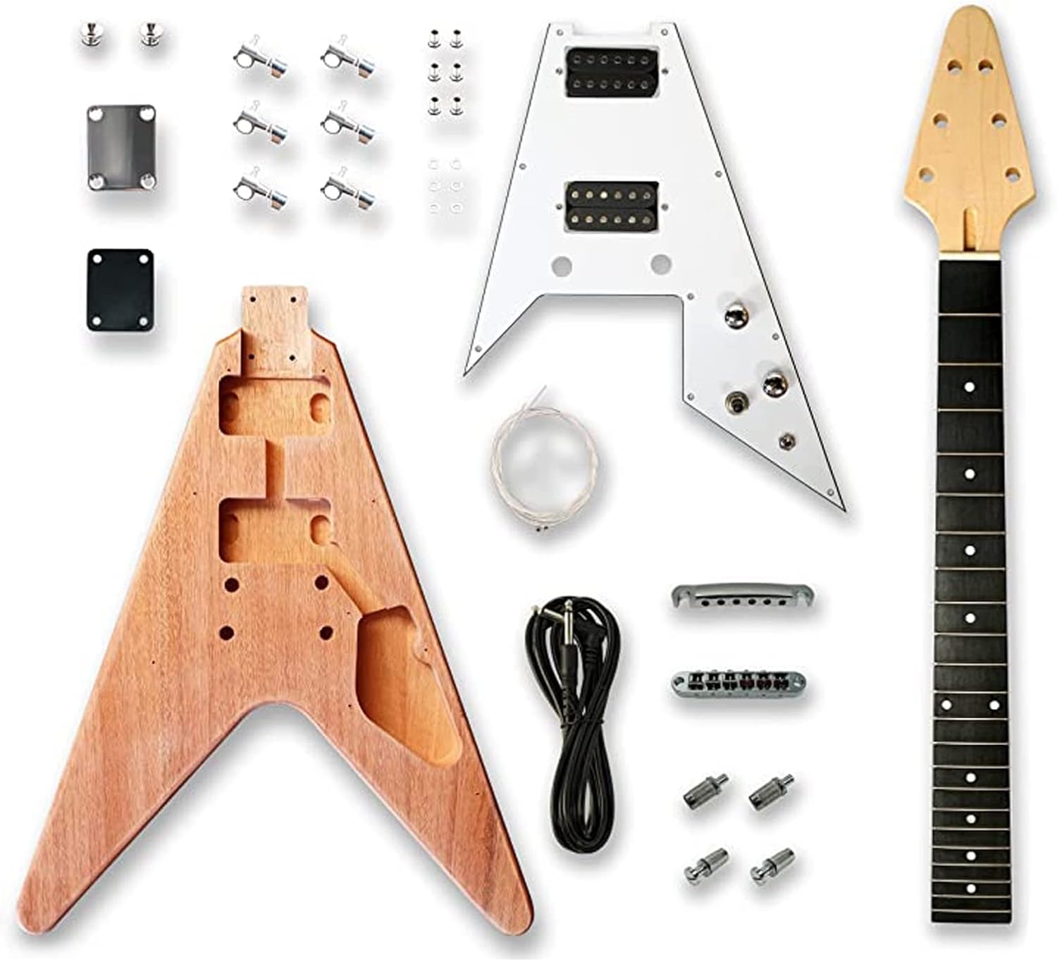 DIY Electric Guitar Kit - Mahogany Body, Rosewood Fingerboard - Build Your Own Electric Guitar