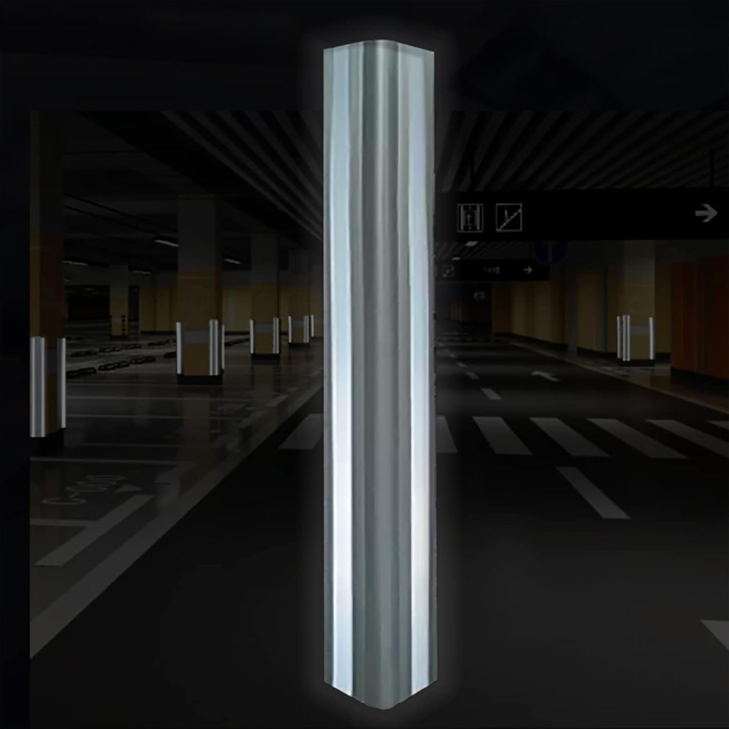 Strong Reflective Garage Wall Guard，Rubber Wall Corner Edge Protector for Warehouse/Parking Narrow/Garages，Bumper Guard for Car Doors Anti-Collision (Color : Gray)