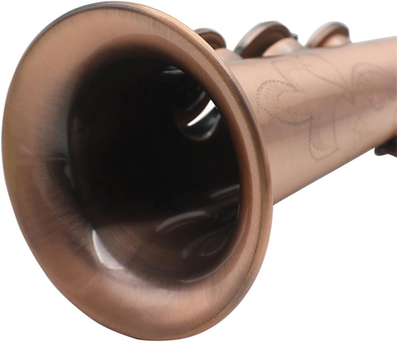 Sax Beginners Kit Red Bronze Straight Bb Saxophone Lacquered Gold Carve Pattern Woodwind Instrument with Case Reed Cleaning Brush Cloth Wind Instrument