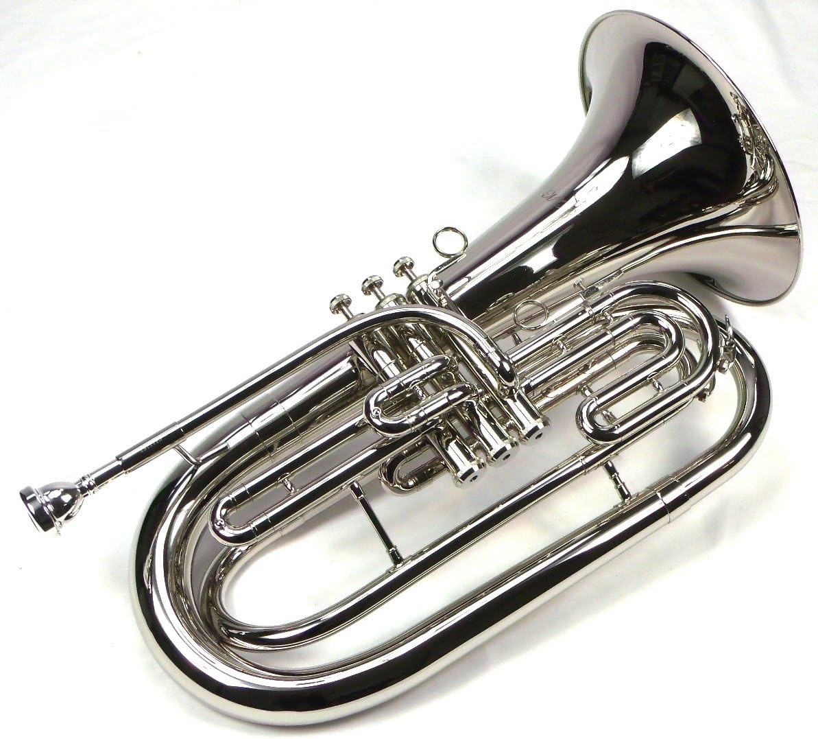 Advanced Monel Pistons Marching Baritone Key of Bb w/Case & Mouthpiece-Nickel Plated Finish