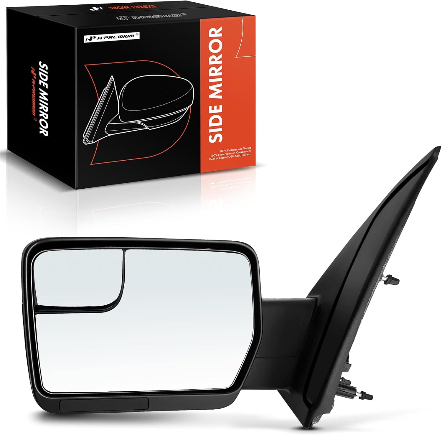 A-Premium Driver Side Power Door Mirror - Compatible with Ford F-150 F150 2011 2012 2013 2014 - Non-Heated Manual Folding Textured Black Outside Rear View Mirror w/Blind Spot Detection
