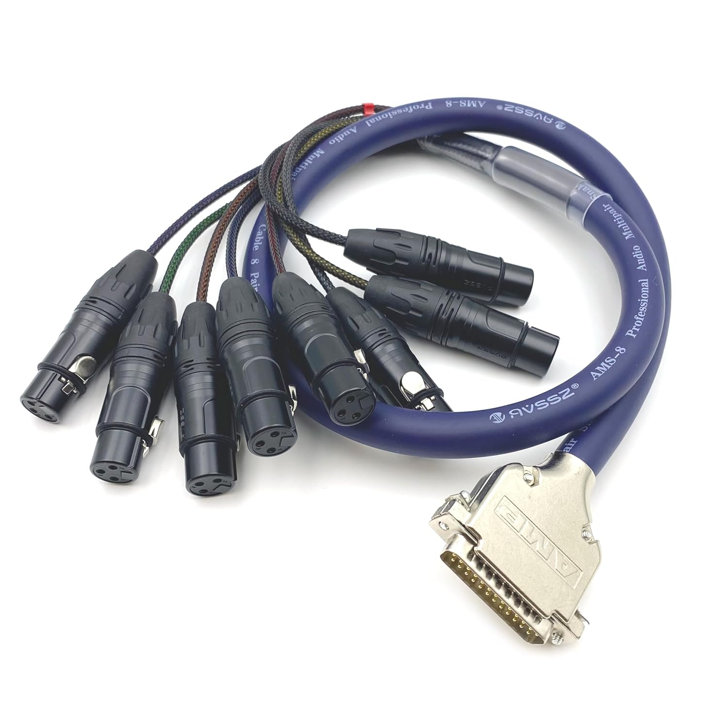 6.56ft DB25 to XLR Female Snake Cable, DB25 Male to 8 Channel XLR 3Pin Female Balanced Snake Cable D-Sub SnakeCable Patch Bay Interface Modular Wire 2Meter