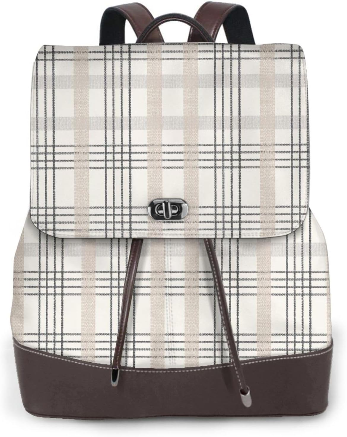 Traditional Scottish Checkered for Womens Backpack Purse Microfiber PU Anti-theft Large Fashion Designer Travel Bag Ladies Shoulder Bags