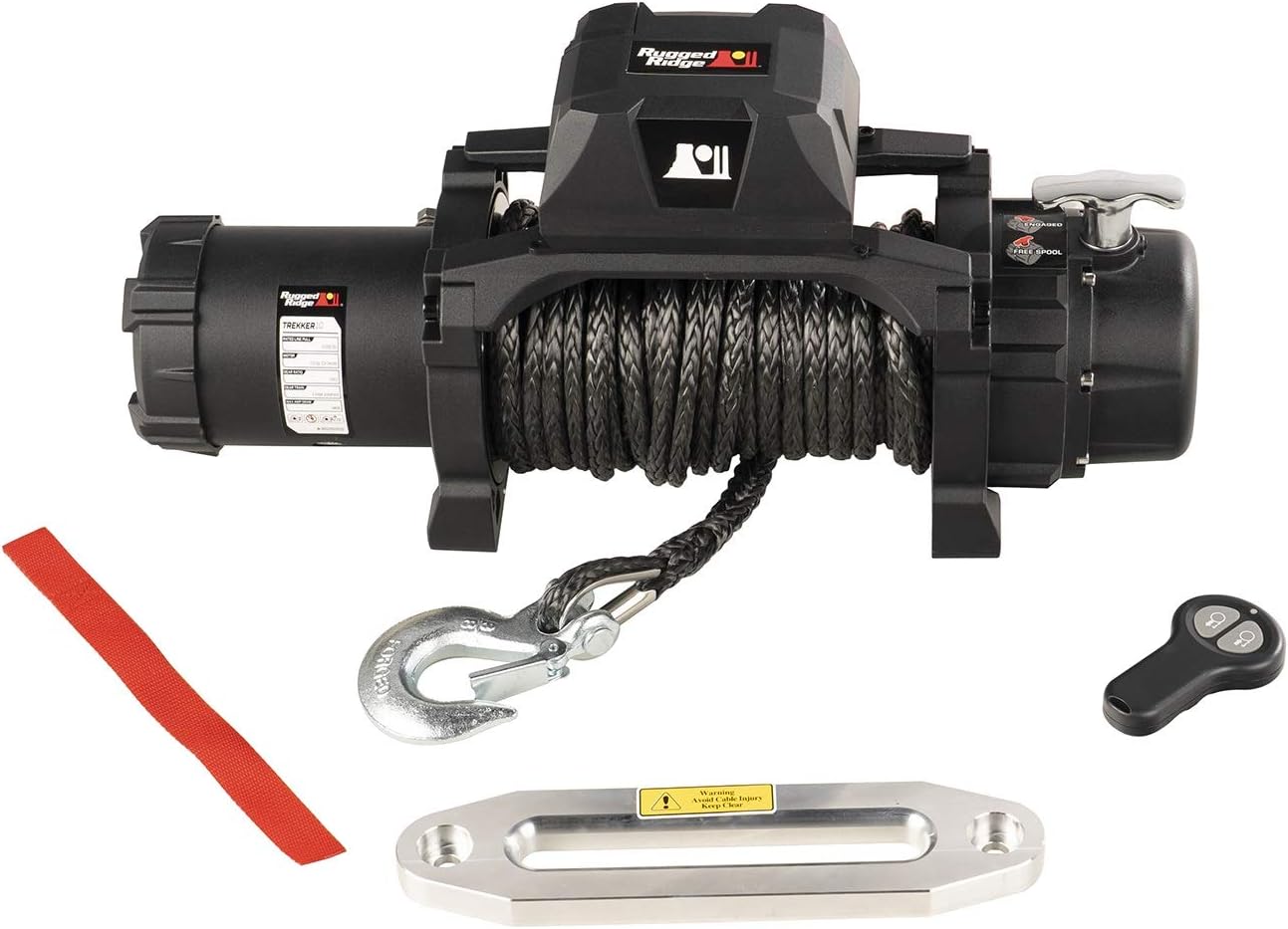 Rugged Ridge | Trekker Winch, 10,000 LBS, Synthetic Rope, IP68 Waterproof, Wireless | 15100.08