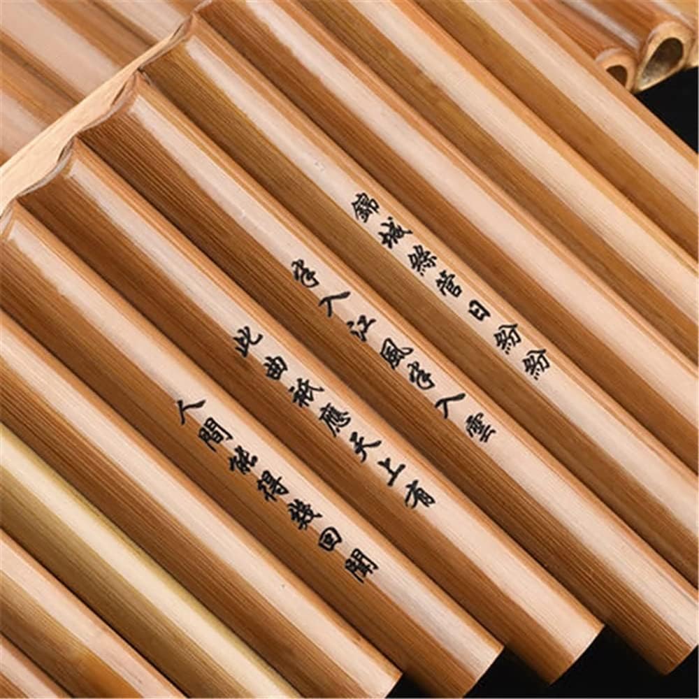 15 Pipes Pan Pipes Orignal Bamboo Color Folk Woodwind Instruments, Pan Flute Including Bag, for Beginners Learning Teaching (Size : C Key)