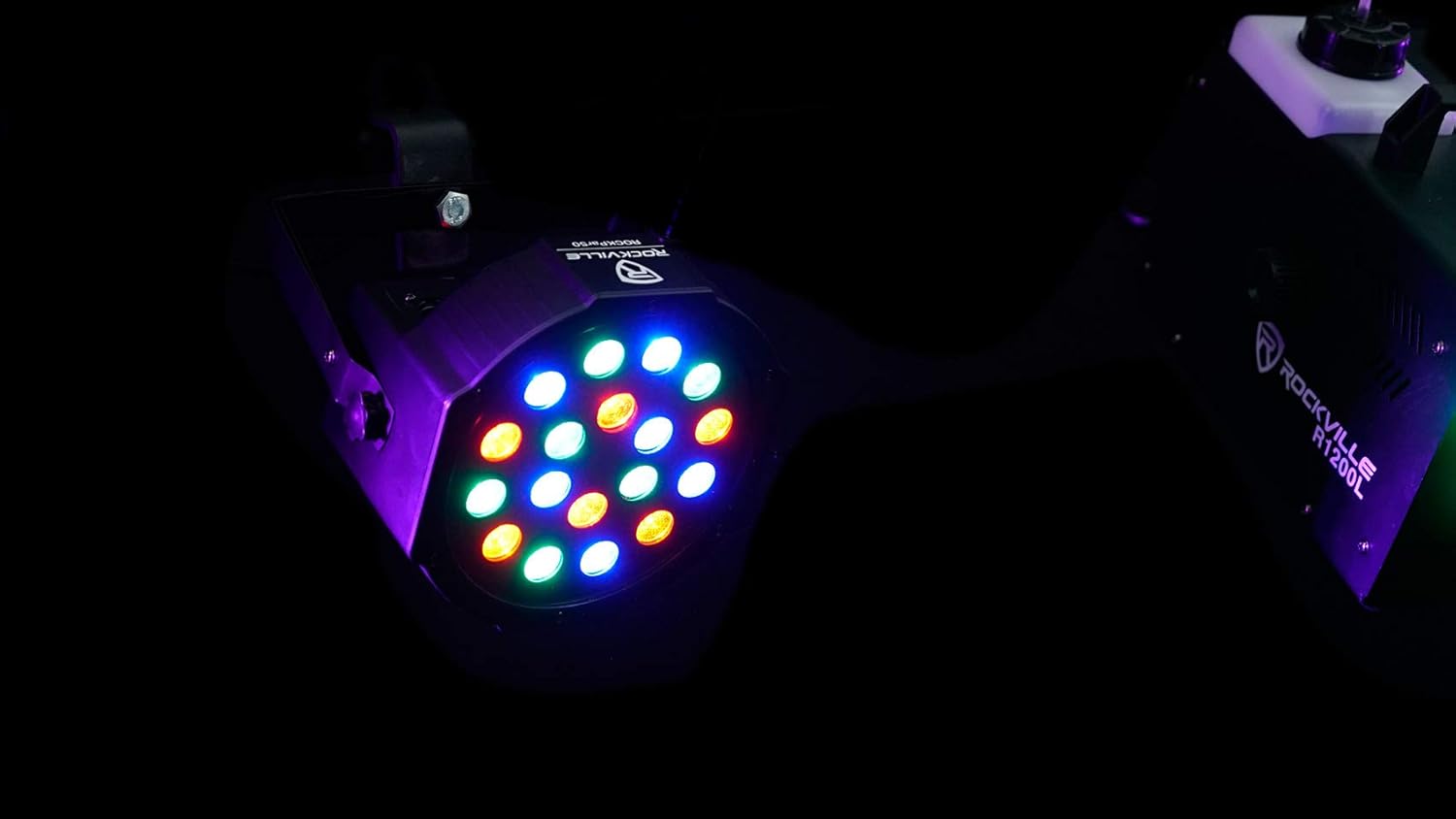 Rockville RockPAR50 24W LED RGB Par Can Wash Light with DMX, Sound-Activated Mode, Power Daisy-Chain, Dual Bracket for DJs and Club Lighting, 4-Piece