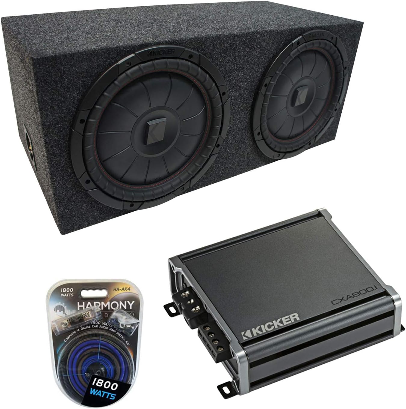 Harmony Audio Bundle with Universal Car Stereo Rearfire Sealed Dual 10