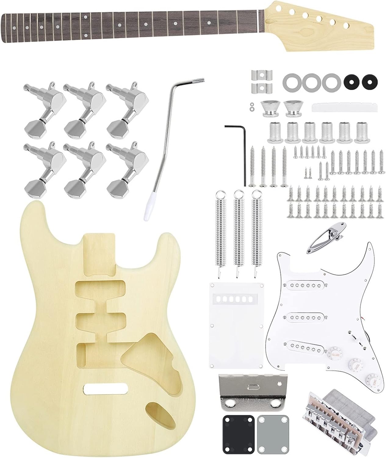 DIY Electric Guitar Kit DIY Electric Guitar Set Hand-Assembled Electric Guitar Full Set Beginners Assembled Electric Wood Guitar