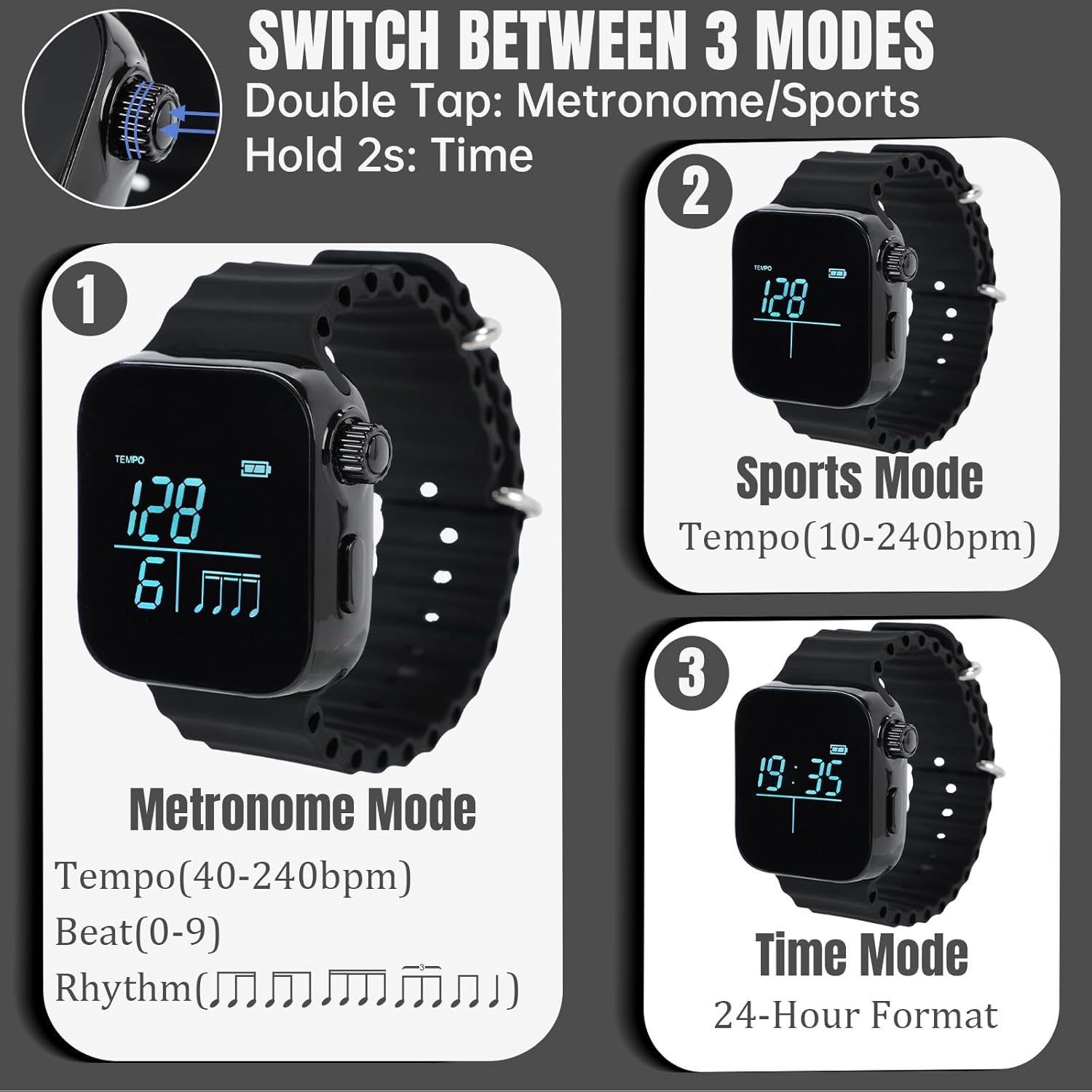 AKLOT Stryde Electric Guitar with Aklot Vibrating Metronome Watch Ⅱ