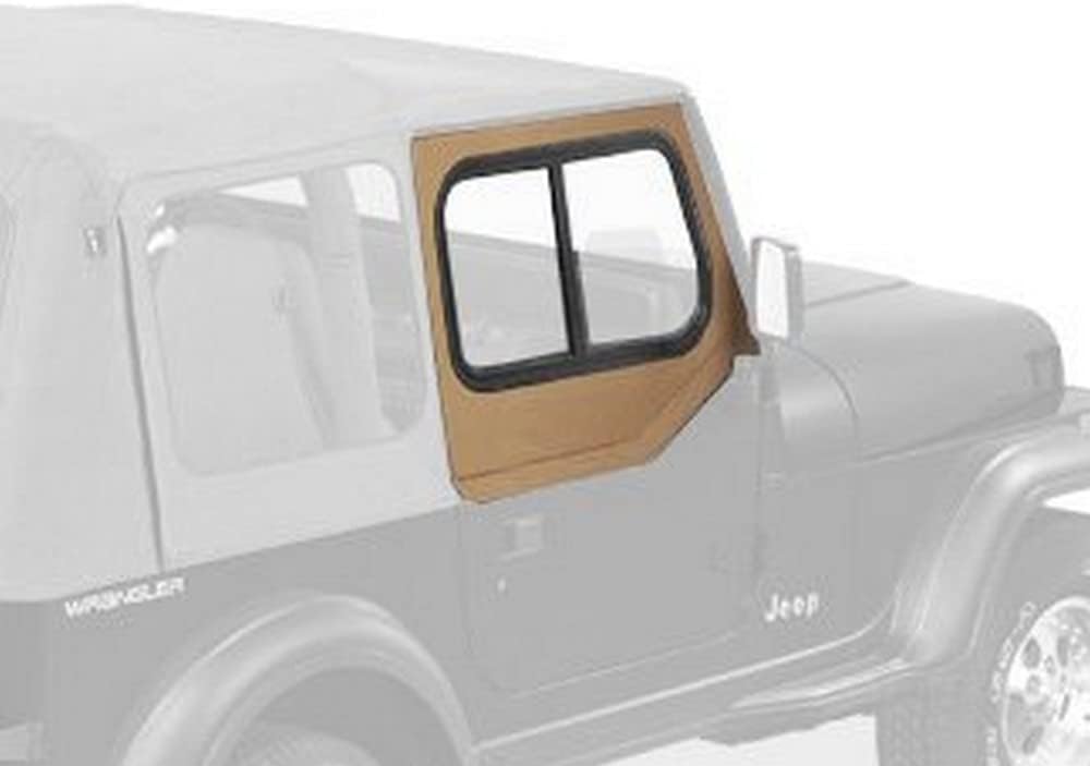 Bestop Upper Door Sliders - Jeep '88-95 Wrangler YJ (Square Upper Rear Corner, Spice; Single Sliding Window)