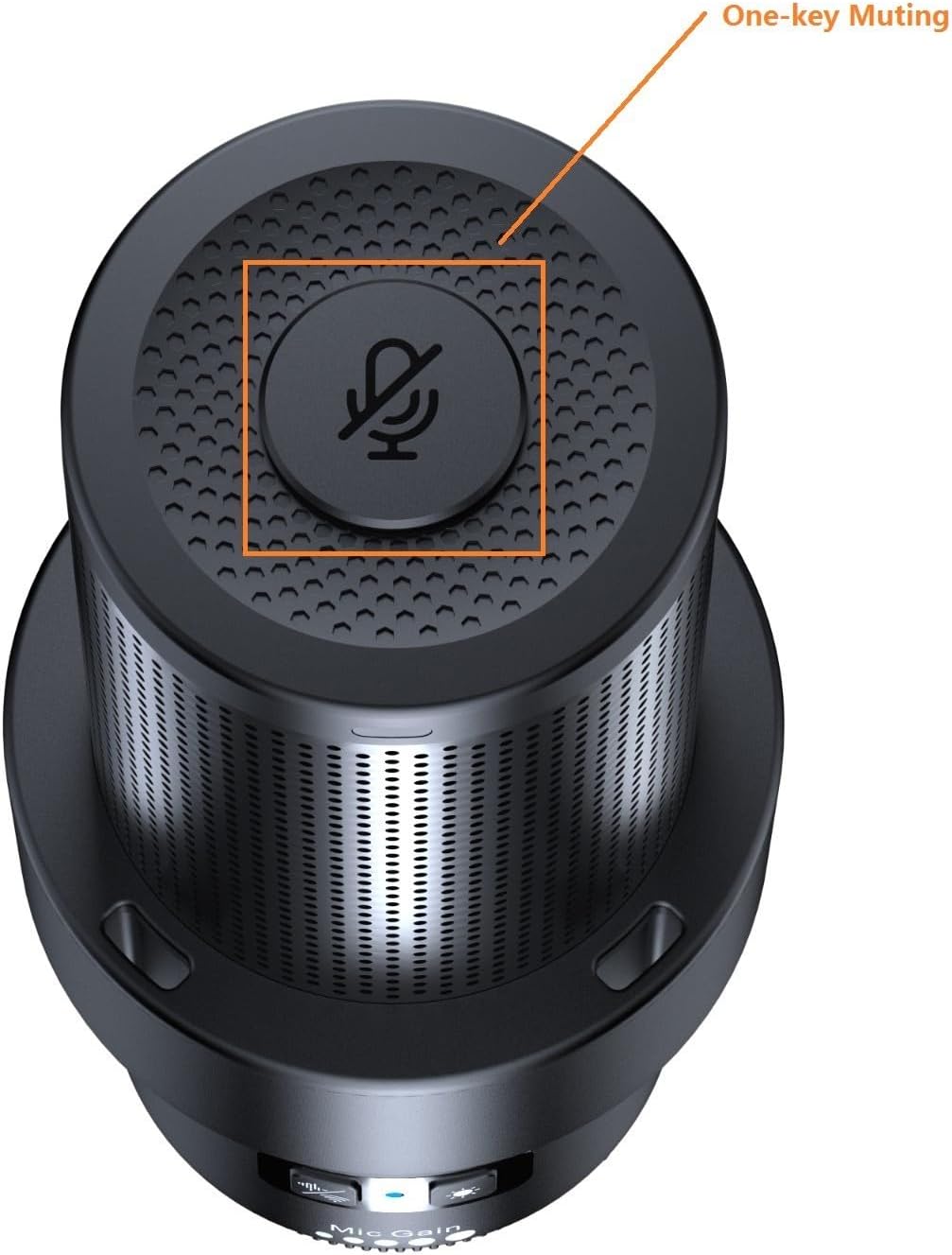 comica EJoy Uni Pro (A)-Wireless Black Microphone for Computer and Smartphone,48Khz/24Bit RGB Cardioid Condenser Gaming Mic for Podcasting,Streaming,Recording,Music Creation,with Boom Arm Stand