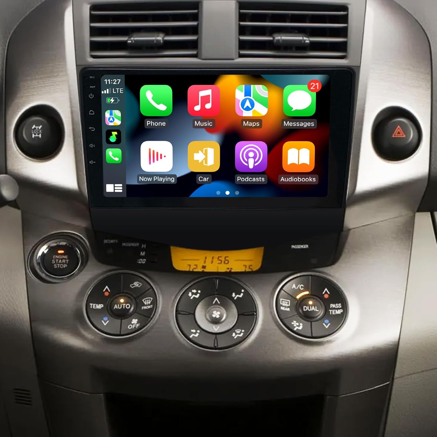 Stereo for Toyota RAV4 Radio 2007 2008 2009 2010 2011 2012 Android 14 Touch Screen Car Audio Wireless Carplay & Android Auto Bluetooth WiFi GPS Backup Camera Head Unit