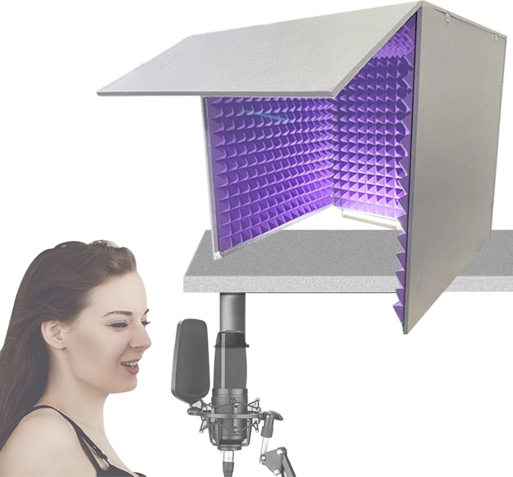 Microphone Isolation Cover, Portable Recording Studio, Home Recording Studio Soundproof Room, Desktop Soundproof Cover