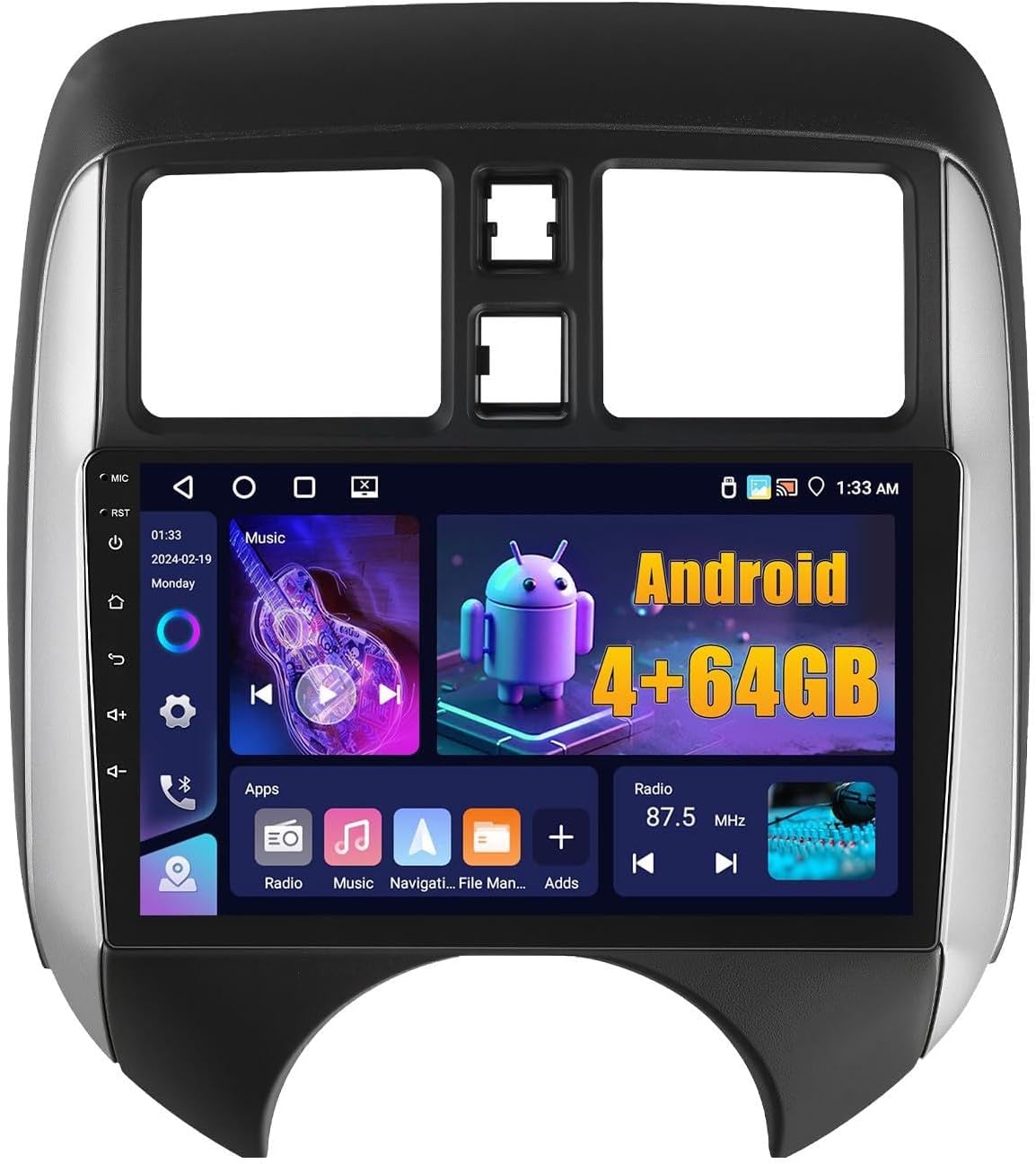 4+64GB Android 15 Car Stereo for Nissan Versa Note 2014-2018 Wireless Carplay Android Auto 9