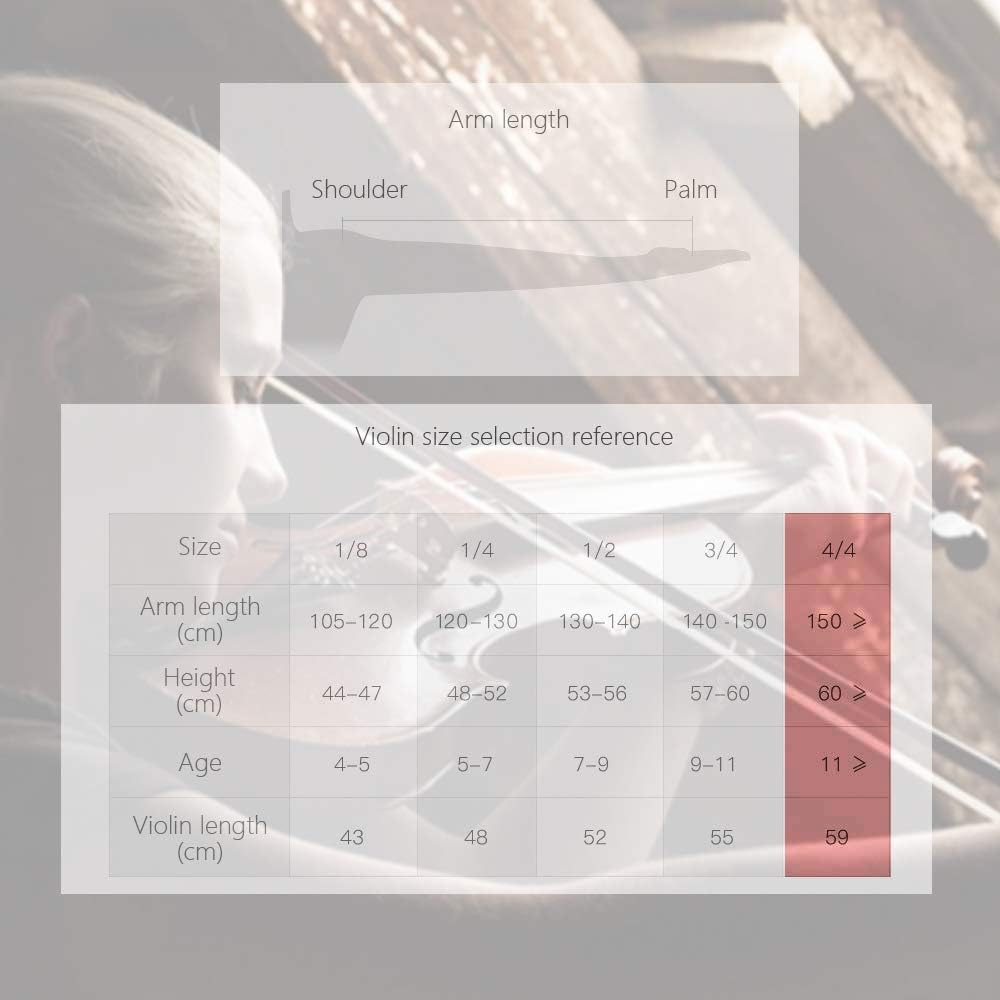 NANYI Size 4/4 beginner first violin Set, Natural Solid Wood Beginner Violin with Shoulder Rest, Rosin, Bow, Case, and Bridge, Stringed Musical Instruments Violin Music Hobby