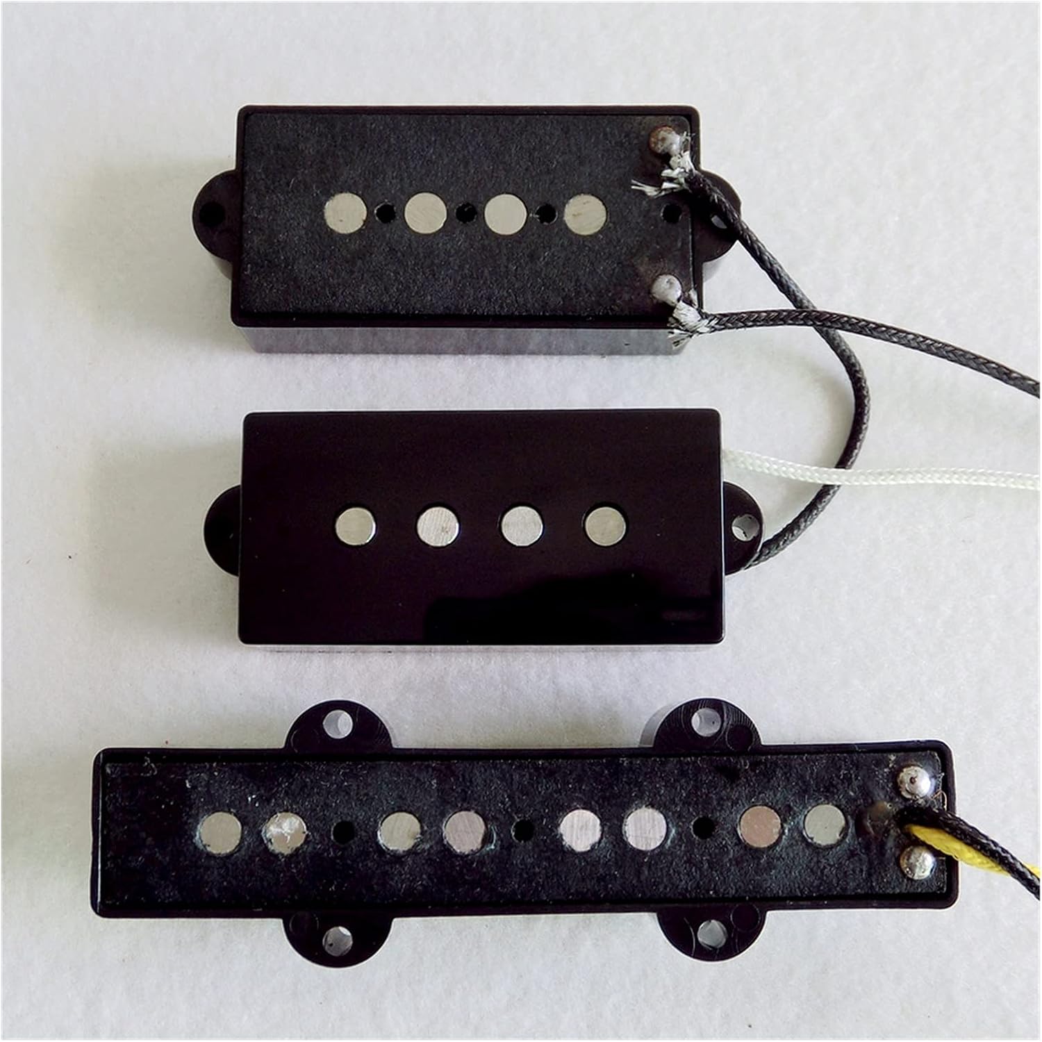 Double Coil Pickup 1 Set 60's Alnico 5 Rod Fiber Bobbin 4 String P+J Bass Pickup Bridge Guitar Pickup Parts