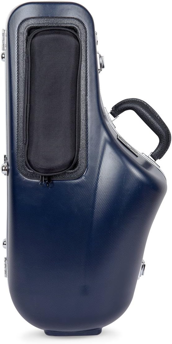 Crossrock Alto Saxophone Case, with Removable Shoulder Strap, Accessories Pocket, Locking Latch - Blue (CRA860ASBL)