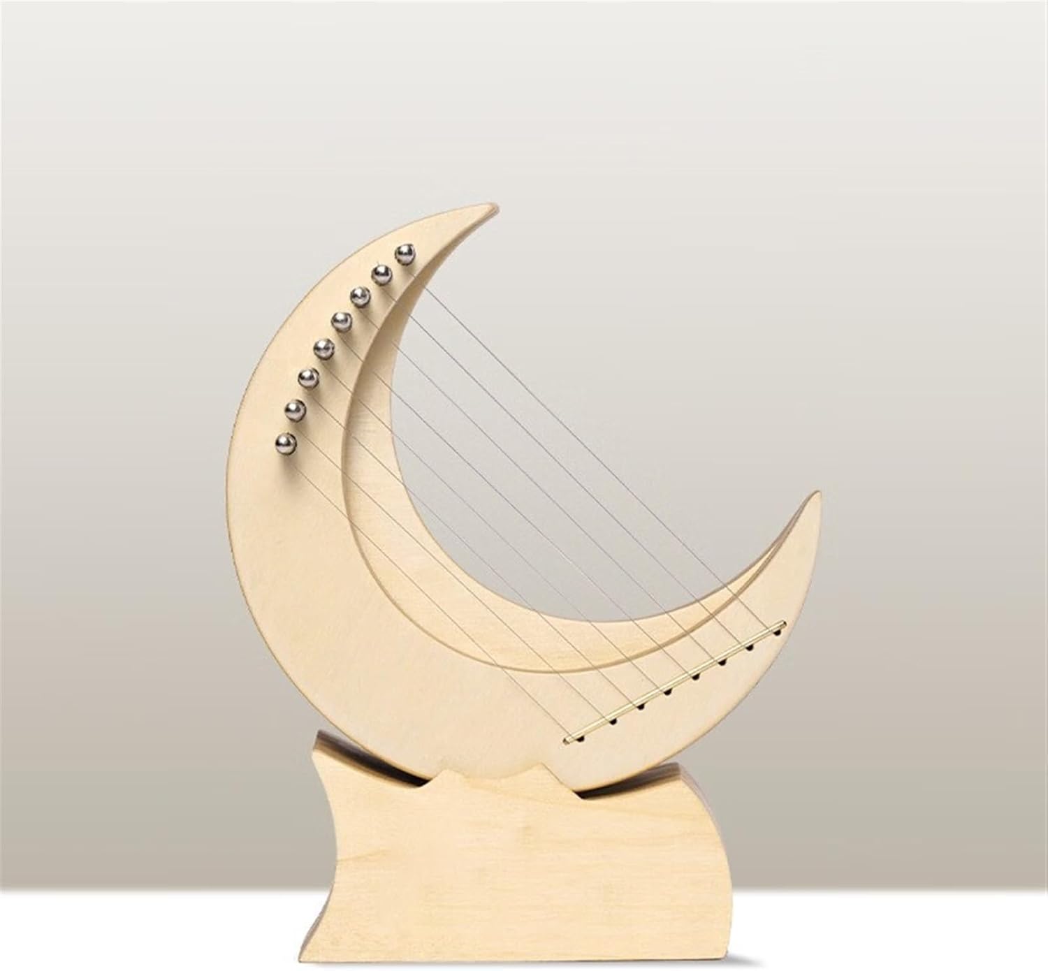 Lyre Harp Set 8-tone Veneer Harp Easy To Learn Musical Instrument 8-tone Original Wood Color With Wooden Stand
